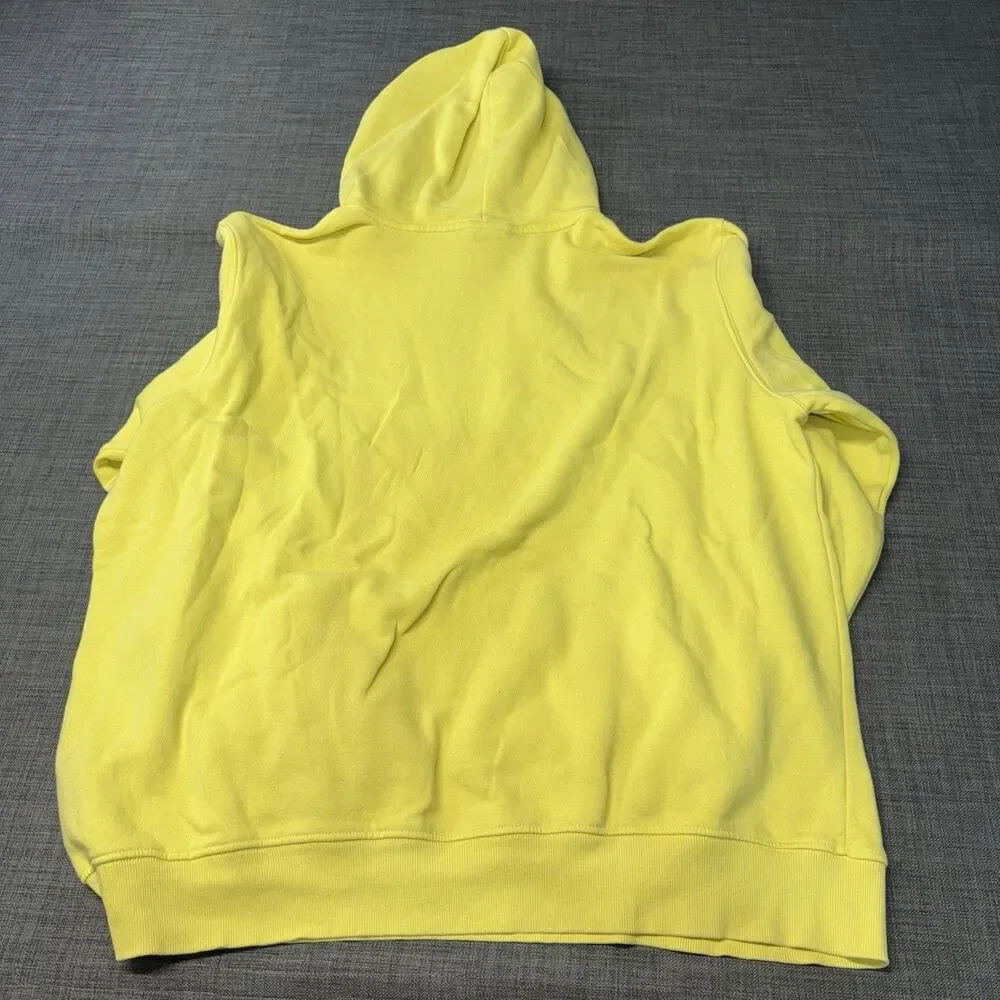 The North Face Yellow Graphic Print Pullover Hoodie Men's XL Fleece Long Sleeve